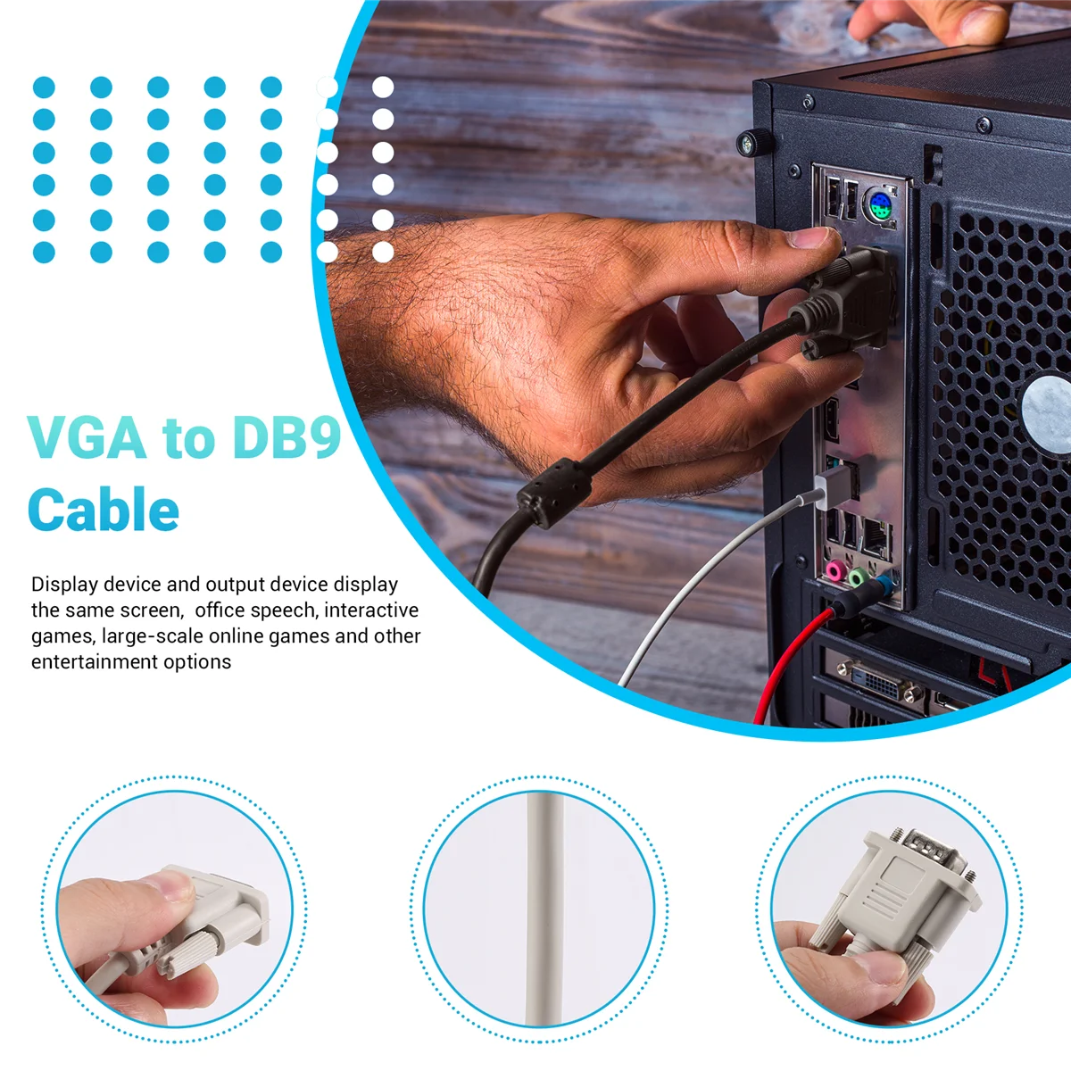 1 4 м RS232 DB9 9-контактный разъем папа к видео VGA 15-контактный разъем-адаптер