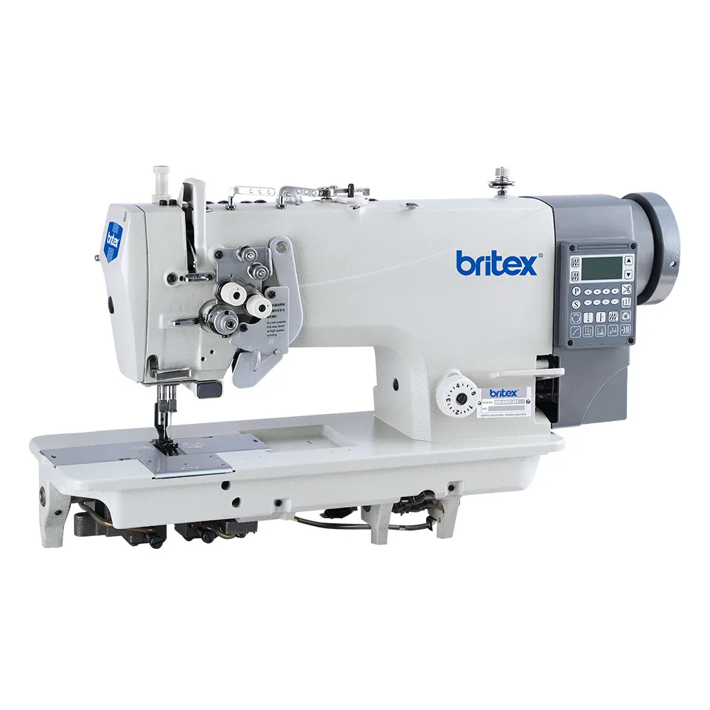 Фото Промышленная двухигольная швейная машина Britex BR-8451-D1 с прямым приводом, интегрированная, с раздельной иглой, по низкой цене №1