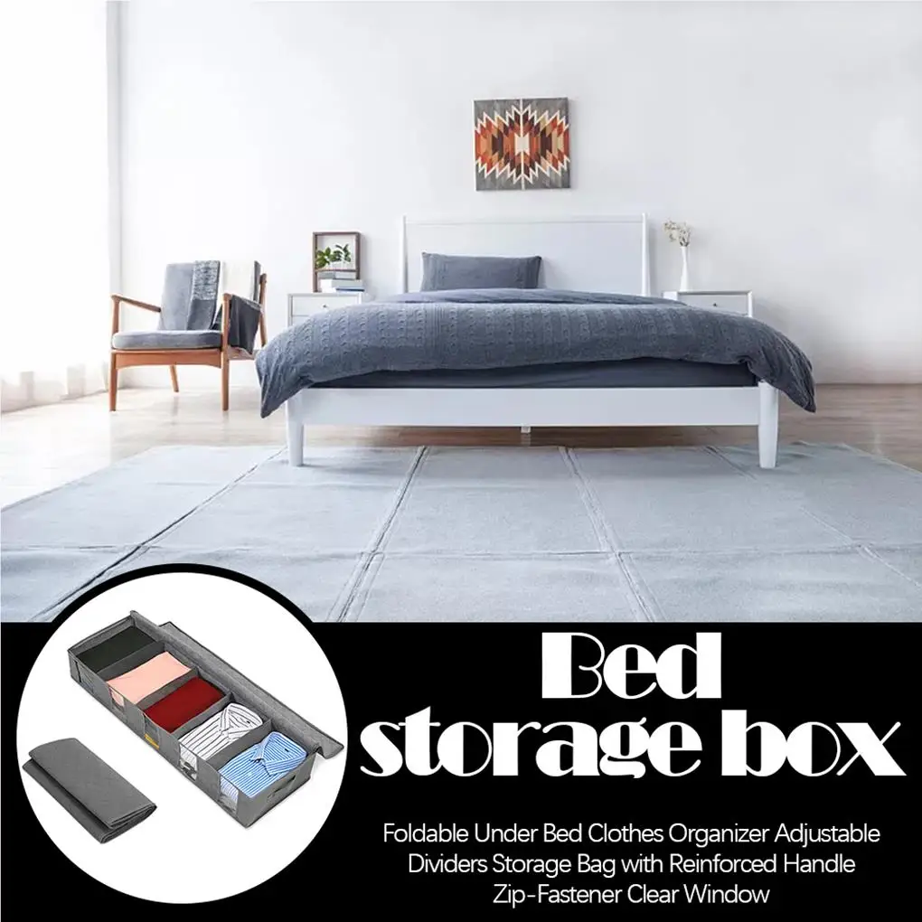 Складной органайзер для одежды под кровать Регулируемый разделитель сумка