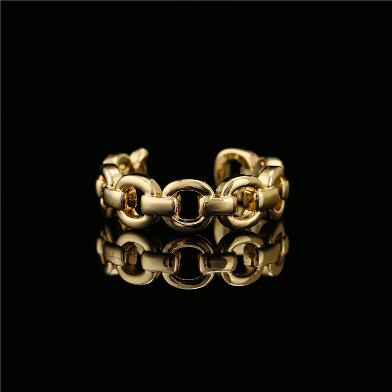 

Европейская и американская мода, панк, хип-хоп, открытое дизайнерское геометрическое кольцо в форме о-цепи для женщин