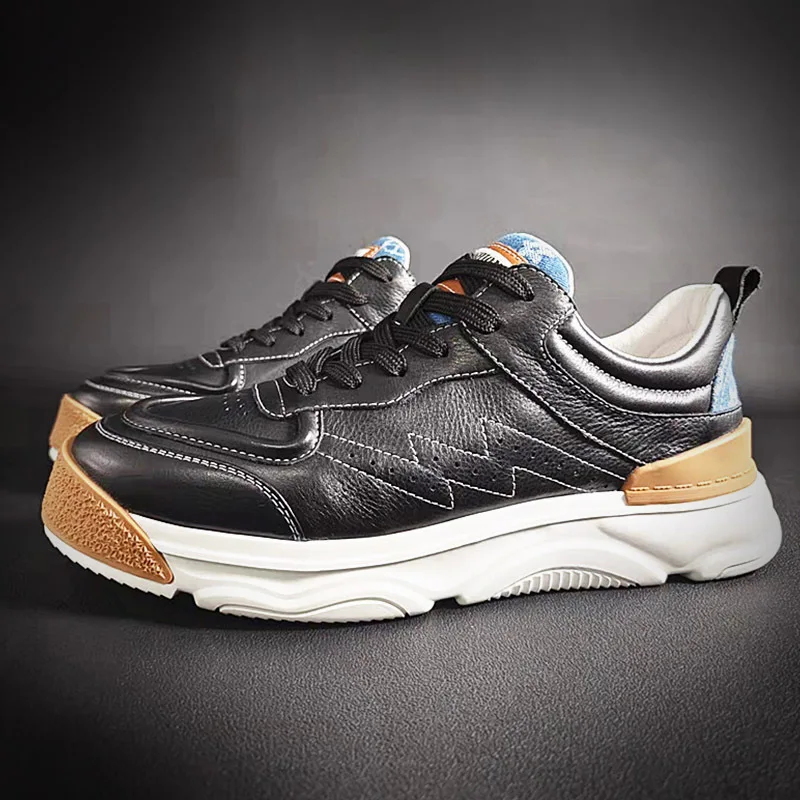 

Мужская обувь European station, модная спортивная обувь, кожаные белые туфли, повседневная обувь контрастных цветов, легкие мужские туфли