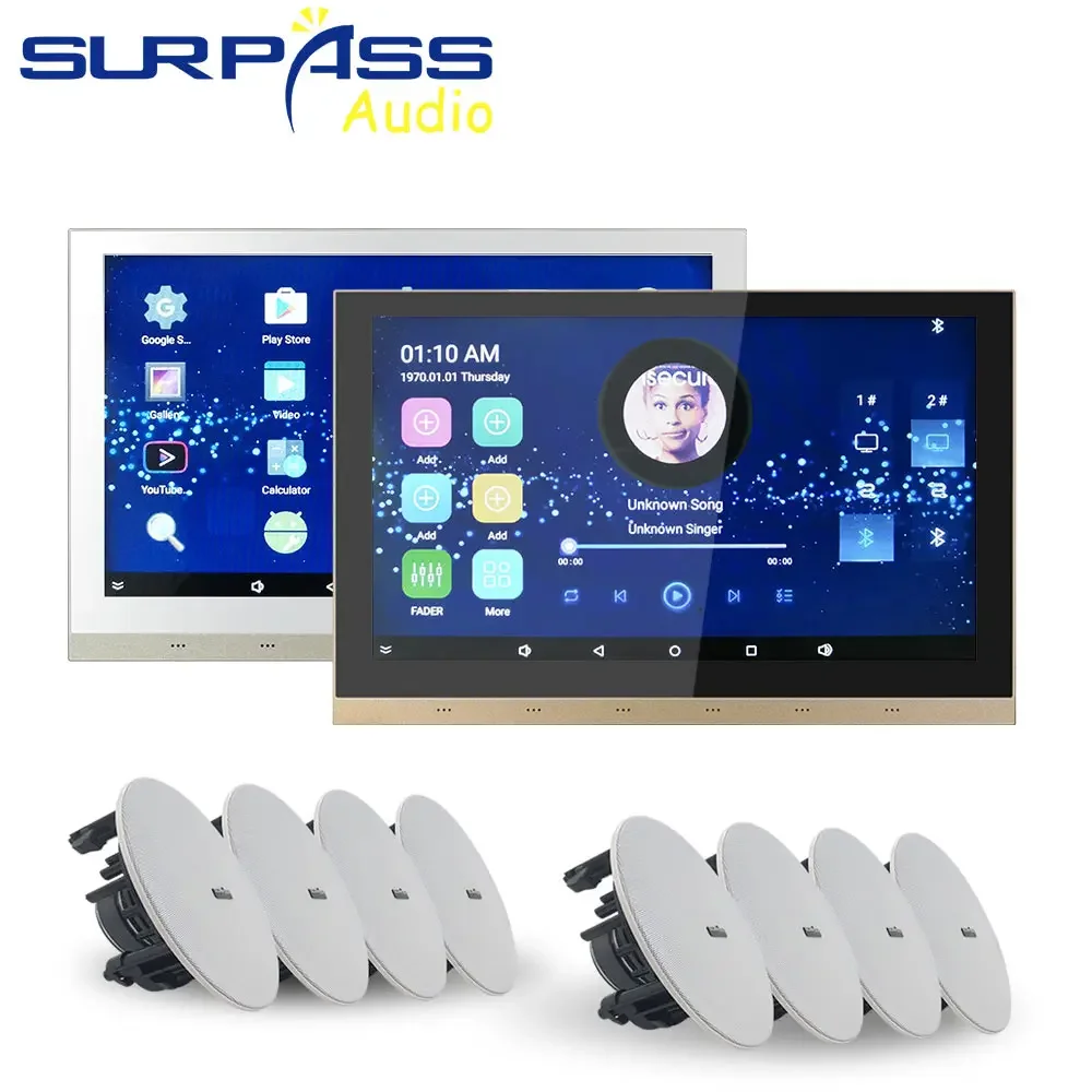 Беспроводной Wi-Fi Bluetooth 10-дюймовый сенсорный экран в настенном усилителе