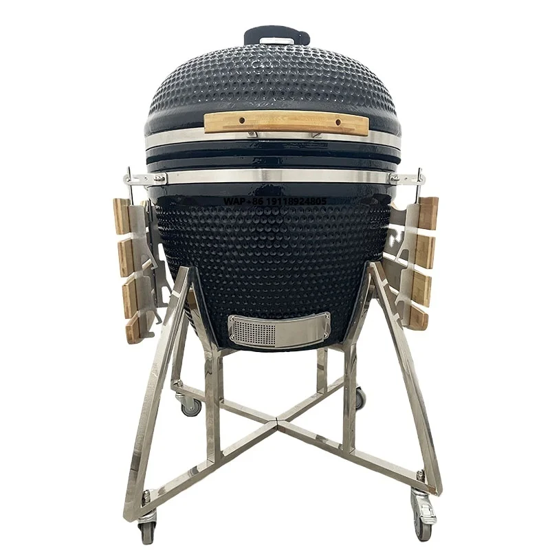 Фото Керамический угольный гриль KIMSTONE KAMADO 26 дюймов, большой, черный, для барбекю (Китай) №1