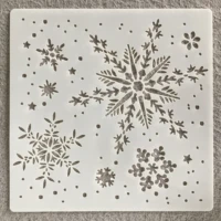 winter christmas snowflake spray mold ice flower painting template hollow decoration painting tool stencils for painting