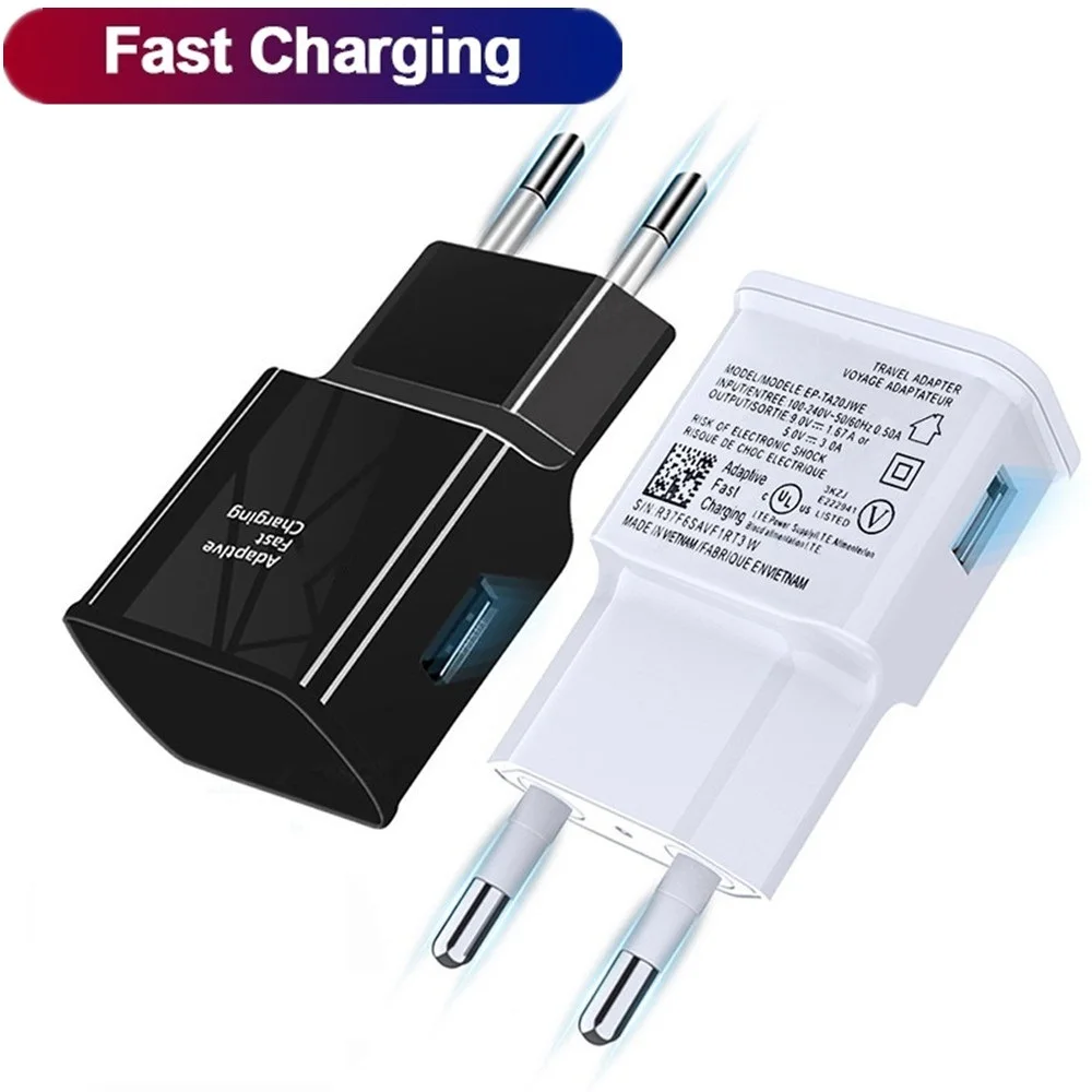 

10Pcs Fast Quick Charging USB Wall Charger QC3.0 5V 2A 9V 1.67A USB Power Adapter EU US Plug For Samsung S8 S10 S20 S21 htc lg