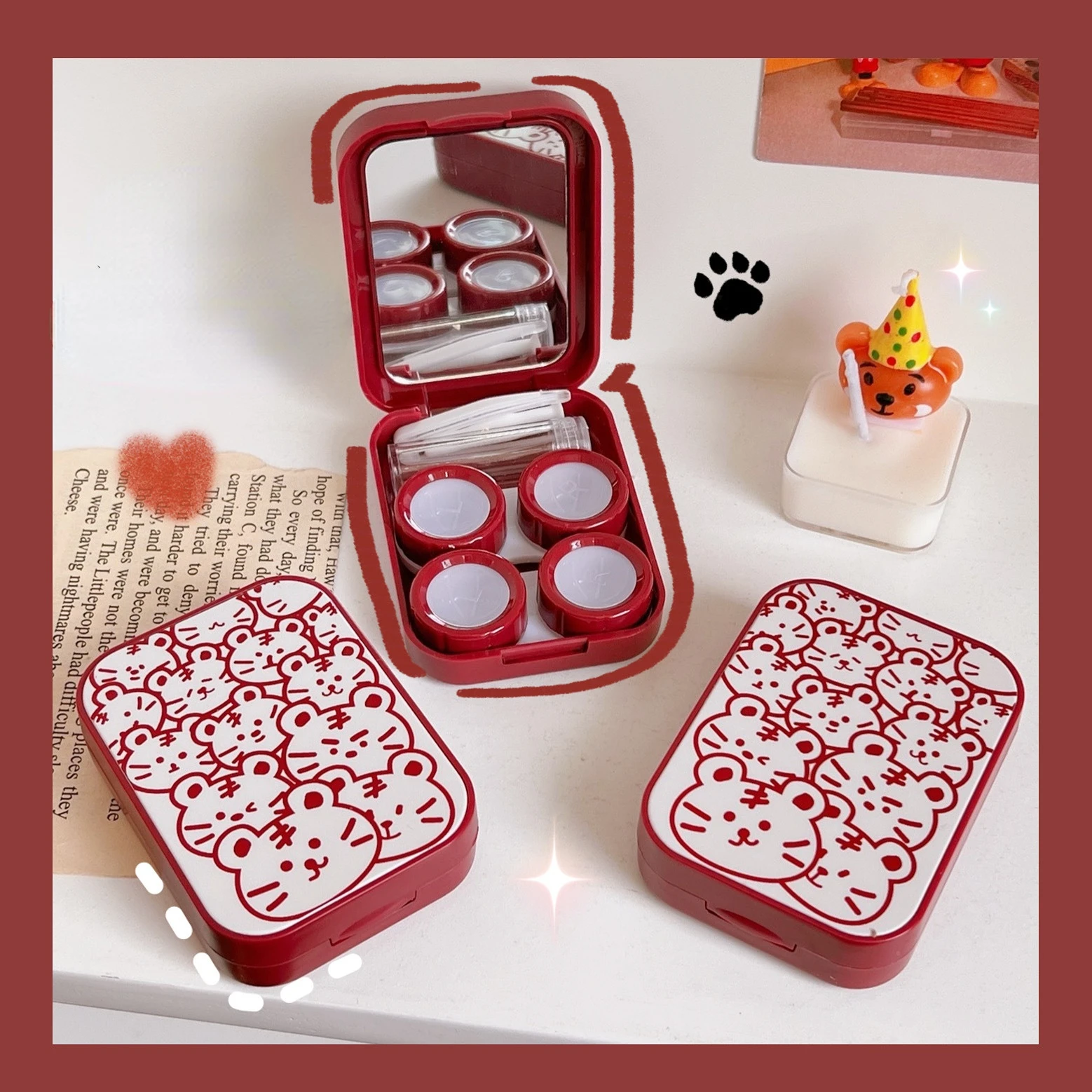 

Портативный чехол для контактных линз маленький простой милый индивидуальный аксессуар для контактных линз бытовой Органайзер для хранения