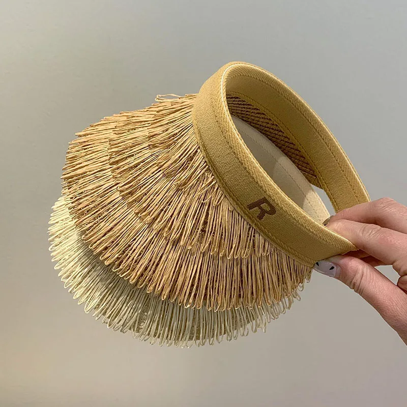 

Empty Parent-child straw hat Bohemian seaside holiday Sun protection sun hats for womer beach hat beige hat summer hat for kids