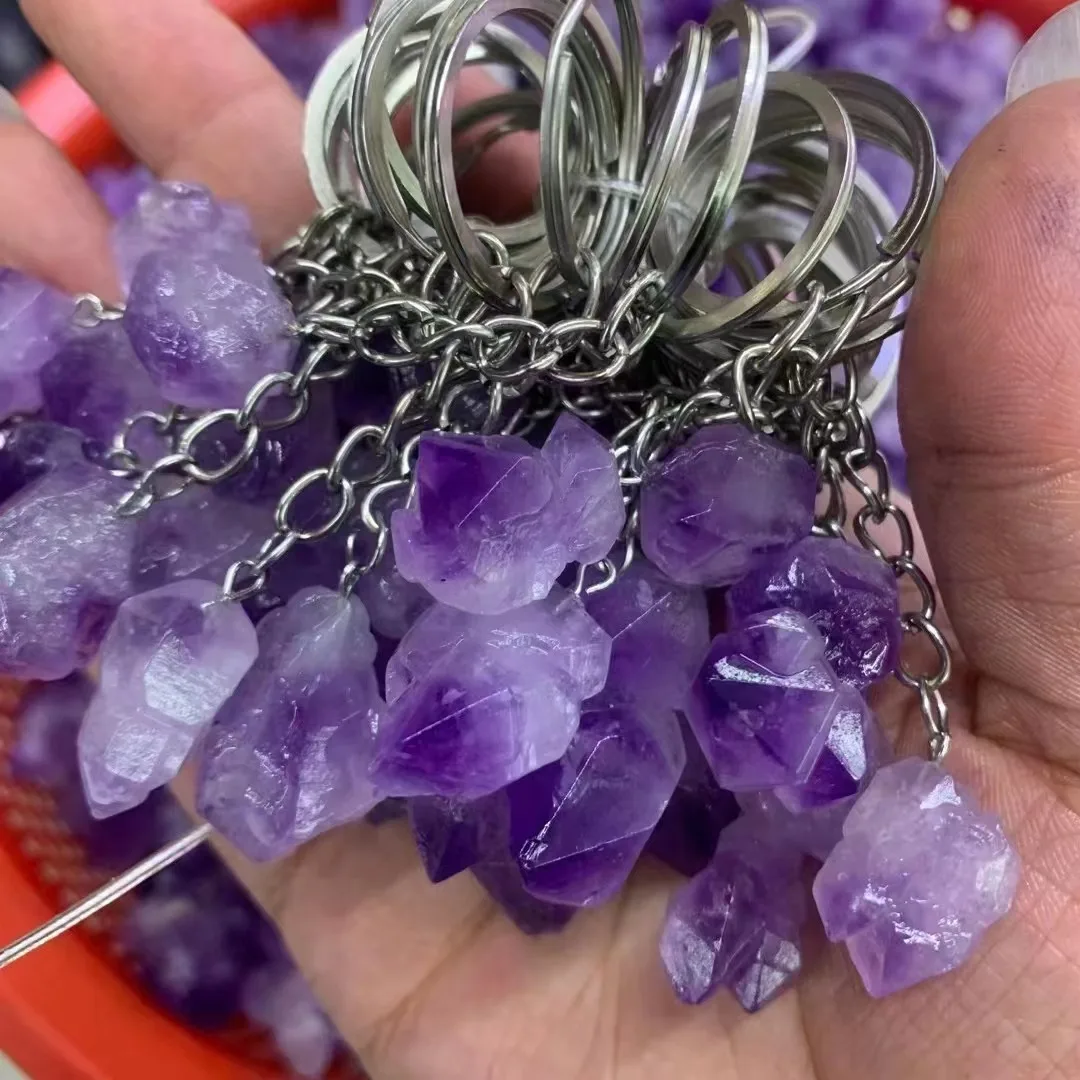 10 шт. натуральные грубые фиолетовые хрустальные бусины подвеска минеральная