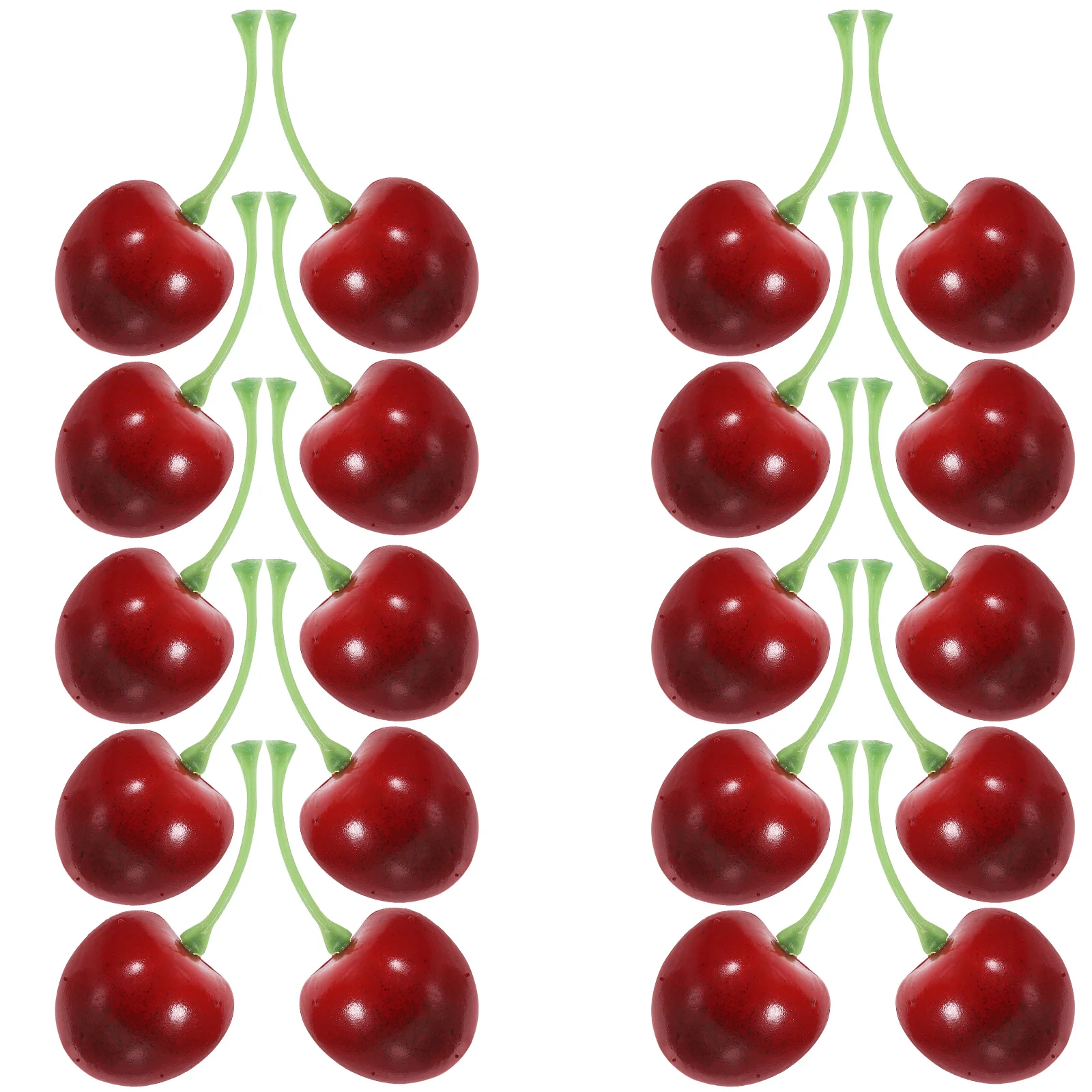 20 Pcs Models Simulated Small Fruit Set Plastic Decor Photo Prop Desktop Fake Cherry Simulation Cabinet Child