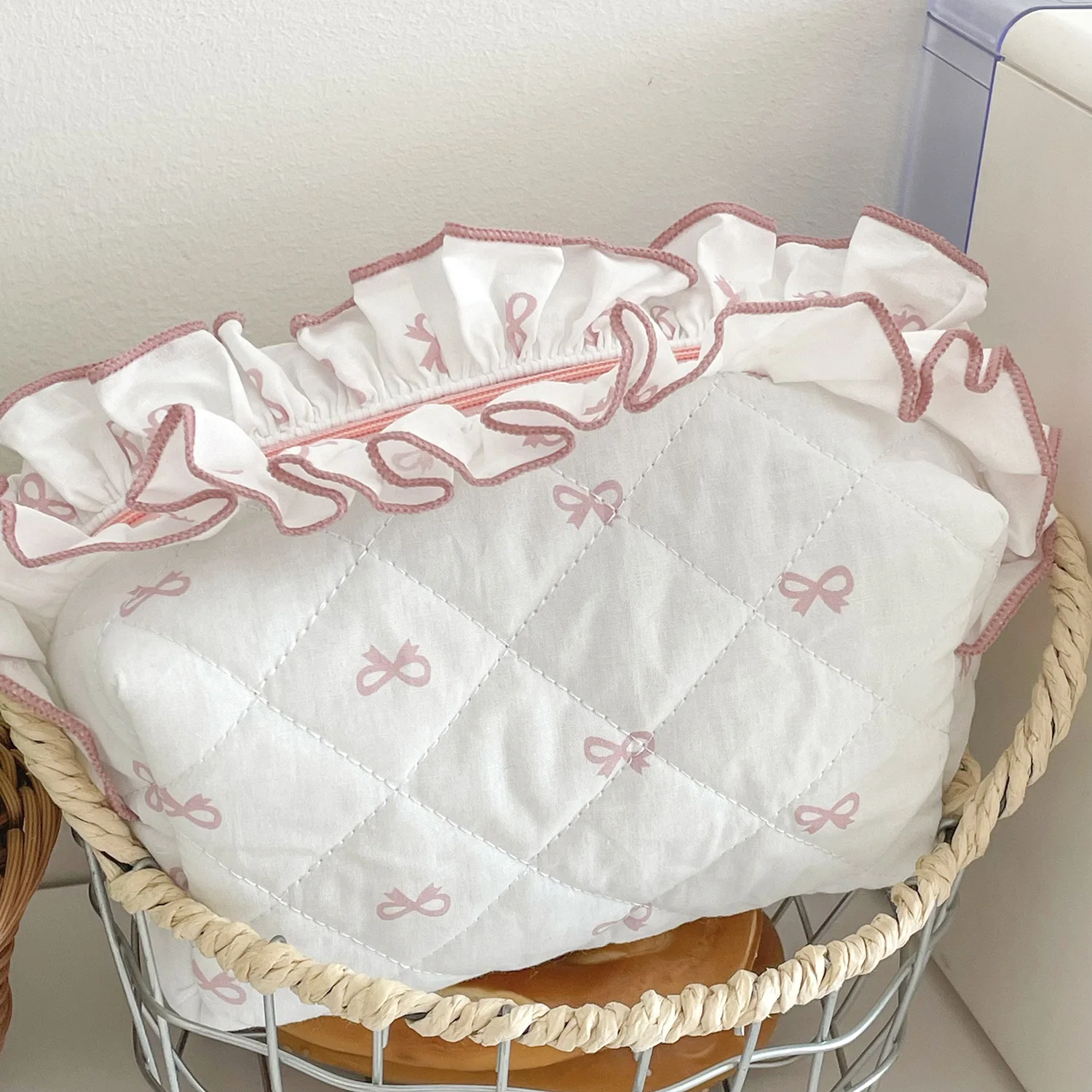 Милая хлопковая косметичка в корейском стиле с лентой и клатчем для женщин