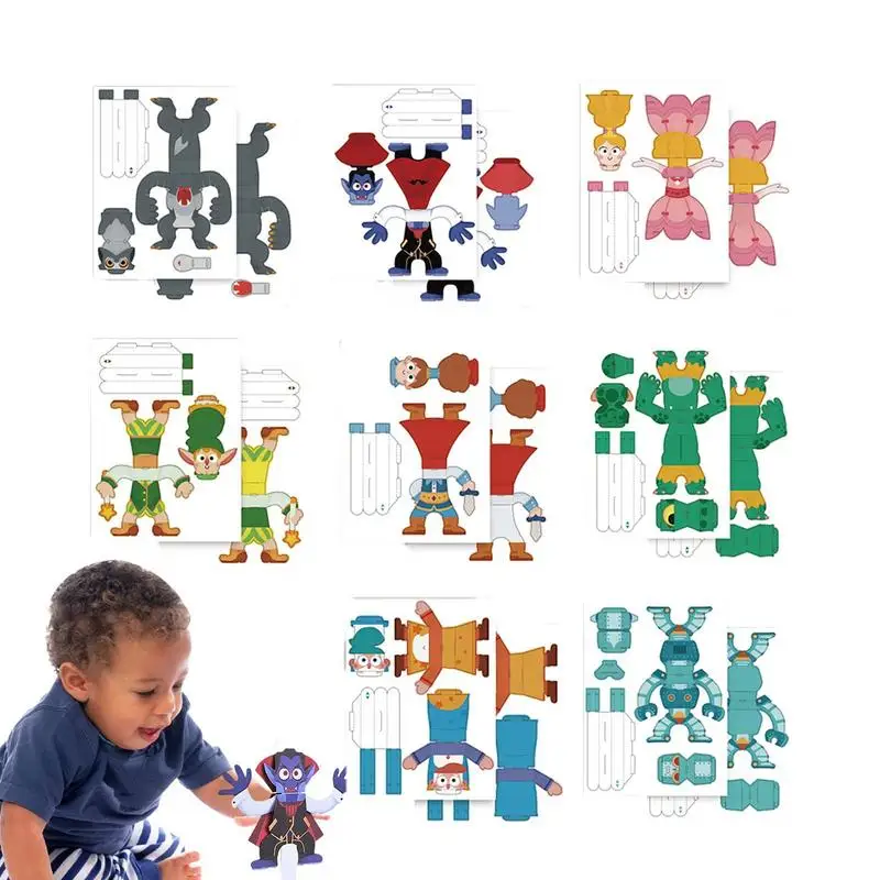 

Paper Folding Set Art Projects Kit Color Paper For Kids Craft With 8 Different Characters 3D Kids Arts And Crafts Kids Craft