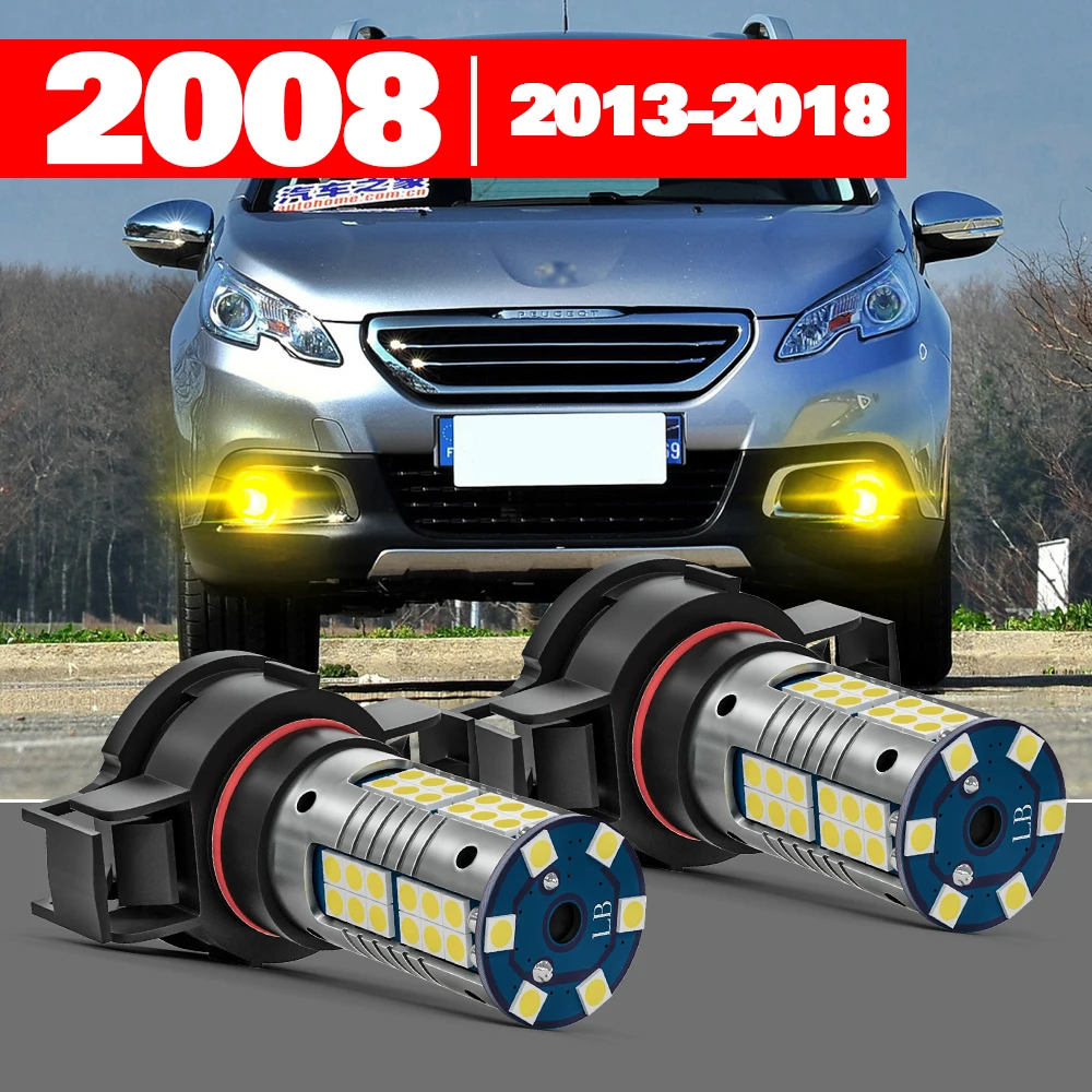 

For Peugeot 2008 1 2013-2018 Accessories 2pcs LED Fog Light 2014 2015 2016 2017
