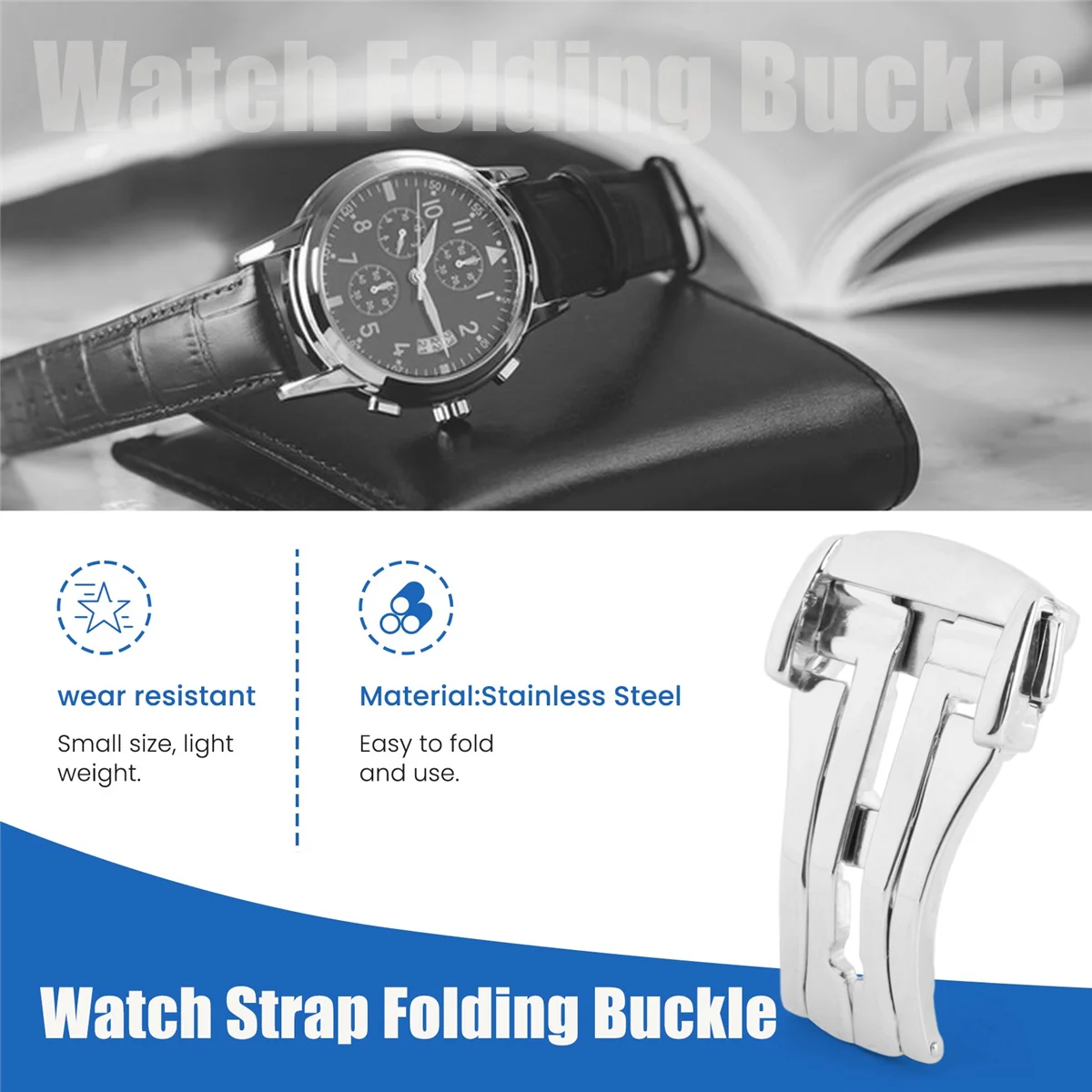 Складная Пряжка из нержавеющей стали для Omega Гладкий Ремешок часов 18 мм