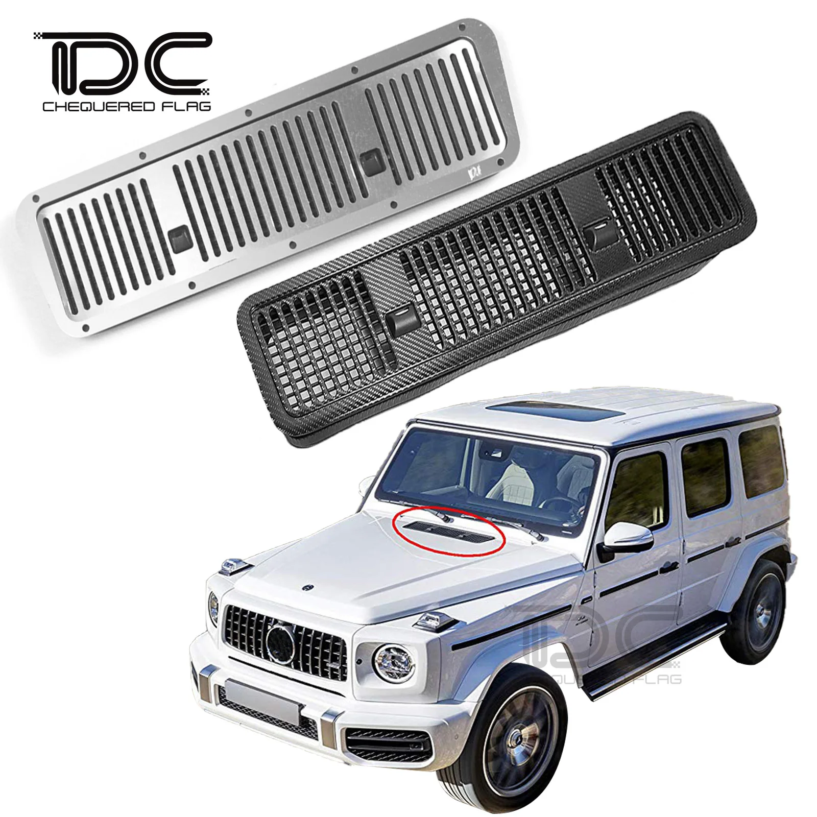 

1/10 Metal Cover Air Intake Vent Grille Wiper Holder Kit for TRX4 G500 TRX6 G63 RC Crawler Car Upgrade Spare Parts Accessories