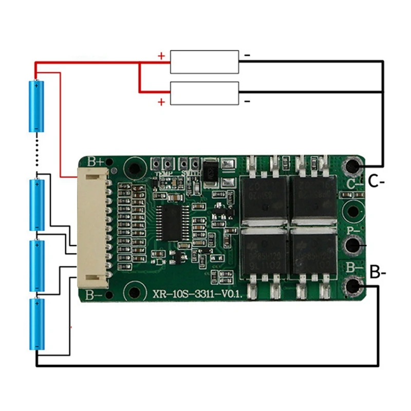 BMS 10S 36 в 15 а 18650 Защитная плата заряда литий-ионной батареи PCB PCM общий порт для