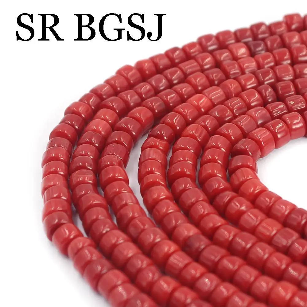 

3x5mm Rondelle DIY Real Genuine Small Natural Red Coral Beads Strand 15"