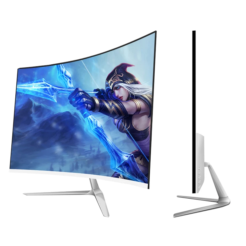 Изогнутый игровой монитор IPS диагональю 24 дюйма HD для настольного компьютера