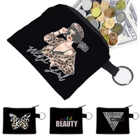 cool girl print coin purses mini wallets women men small change purse coin pouch credit card wallet money bag portable handbags