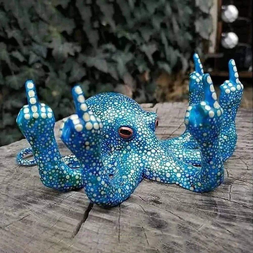 

Octopus With Mother Of Pearl-Multiple Colour Octopus With Middle Finger Luminous Gesture Octopus Glow In The Dark Octopus Toy