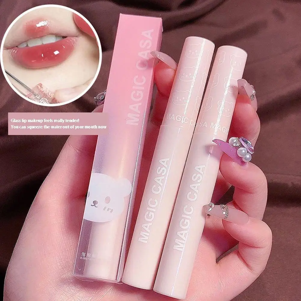 

New 6 Colors Mirror Jelly Lip Gloss Moisturizing Water Glossy Red Makeup Cosmetics Lasting Lipstick Tint Liquid Waterproof F0K2