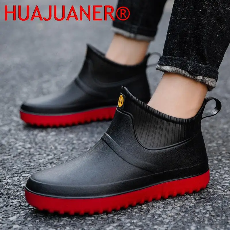 Мужские и женские низкие резиновые сапоги галоши на резиновой подошве