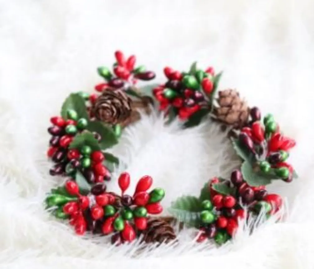 

Искусственное украшение, Рождественский венок, креативное домашнее украшение, восковое украшение для стола, бусины для лица, декоративный ...