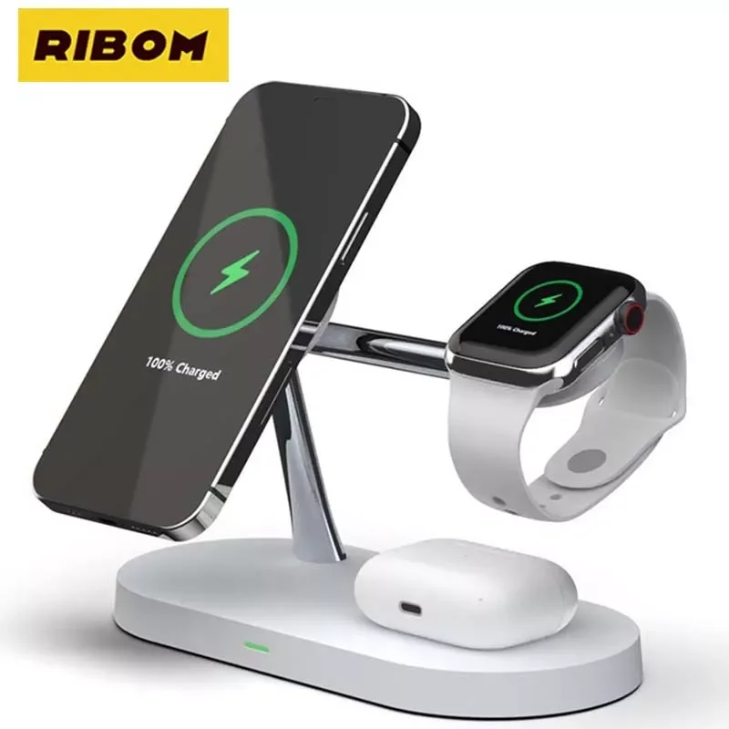 

NEW2023 3 In 1 Magnetic 15W Qi Fast Charging Stand For Apple Watch 6 SE IWatch Airpods ProIPhone 12 Pro Max Mini Wireless Charge