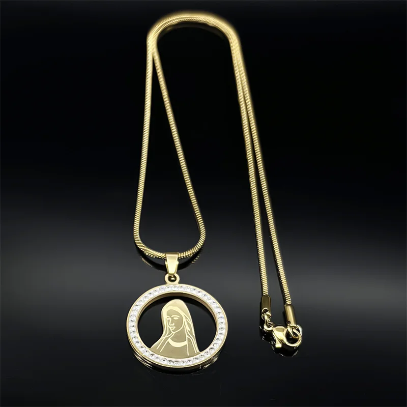 Женская цепочка с кулоном Дева Мария Гуадалупе ожерелье из нержавеющей стали