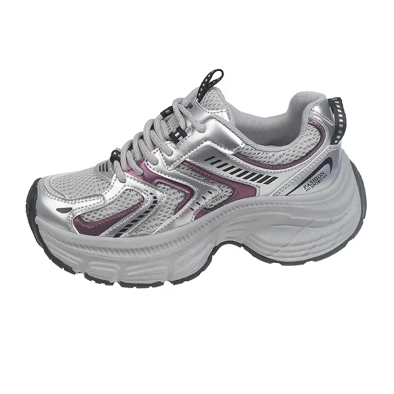 Женские кроссовки с круглым носком универсальные уличные дышащие на шнуровке