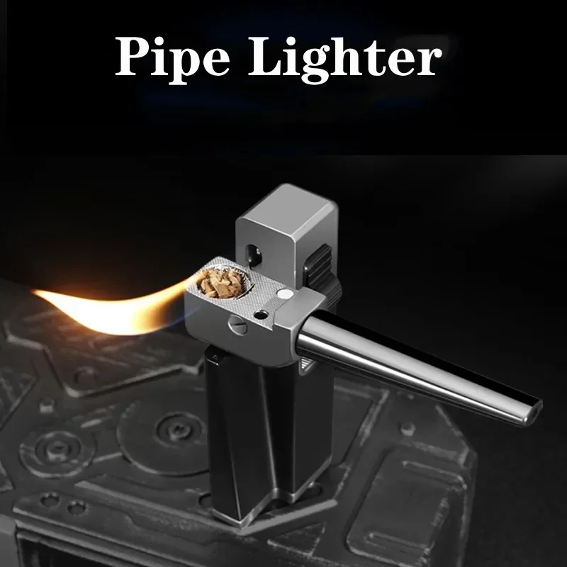 

Hot Sale Outdoor Windproof Butane Gas Metal Lighters Open Flame Recycled Inflatable Cigar Pipe Lighters Men's Collection Gifts