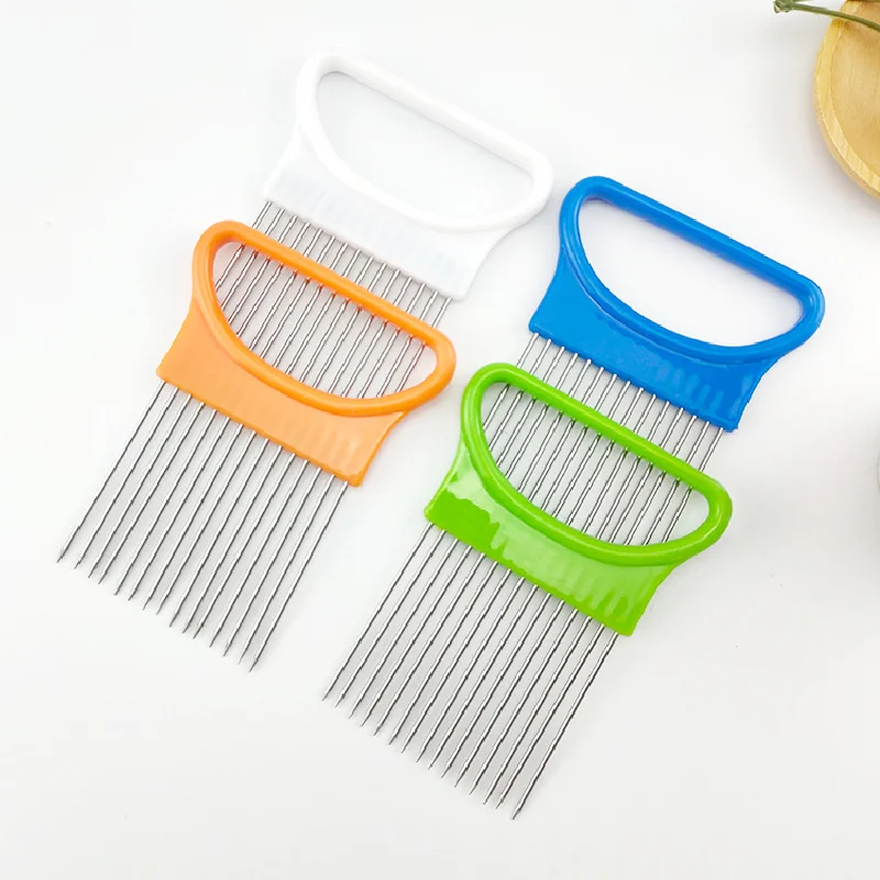 

Stainless Steel Onion Needle Fork Vegetable Fruit Slicer Tomato Cutter Cutting Holder Kitchen Accessorie Tool Cozinha Acessório
