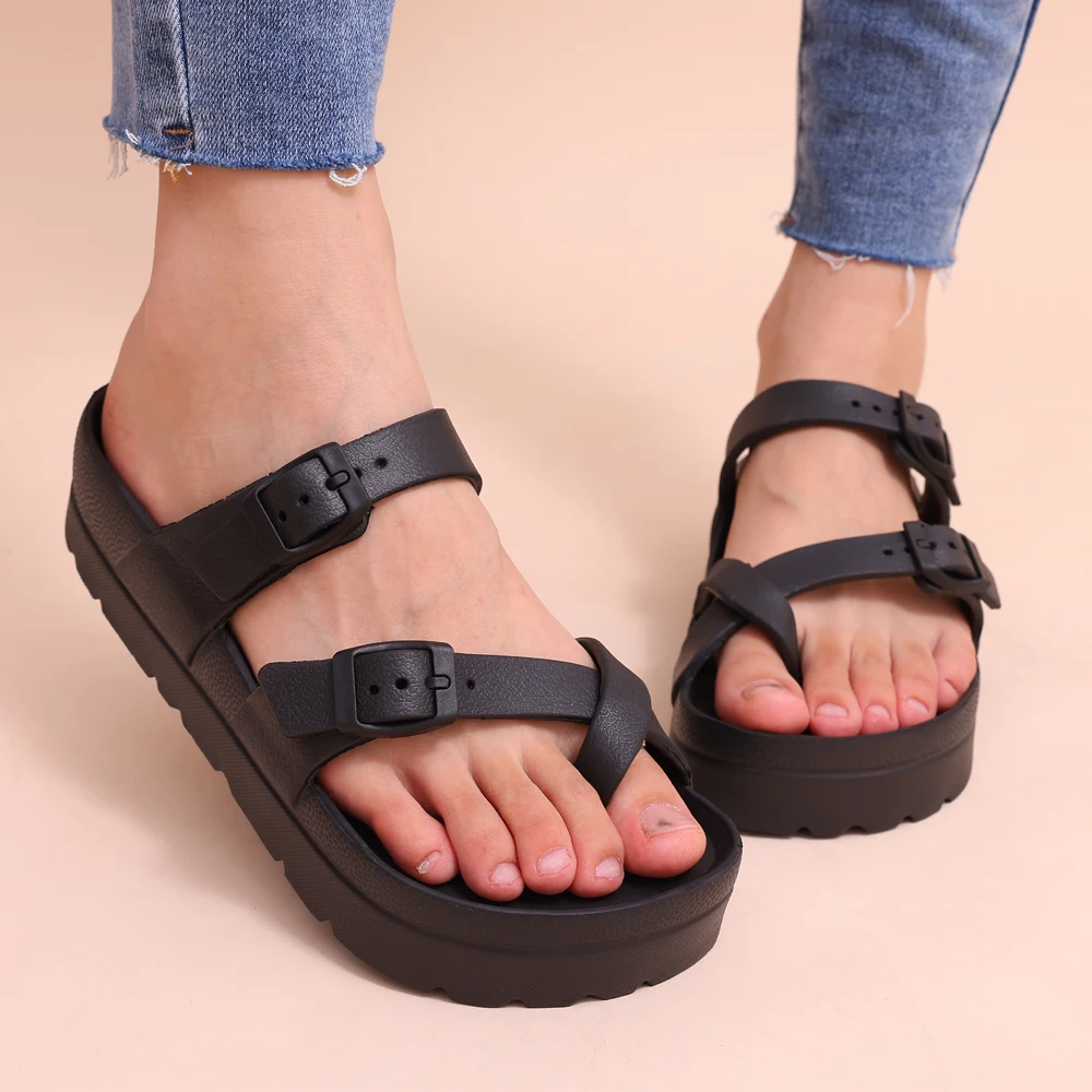 

Shevalues Fashion Platform Sandals Women Insole Clogs with Arch Support Adjustable Buckle Slippers Feamle Outdoor Beach Slides