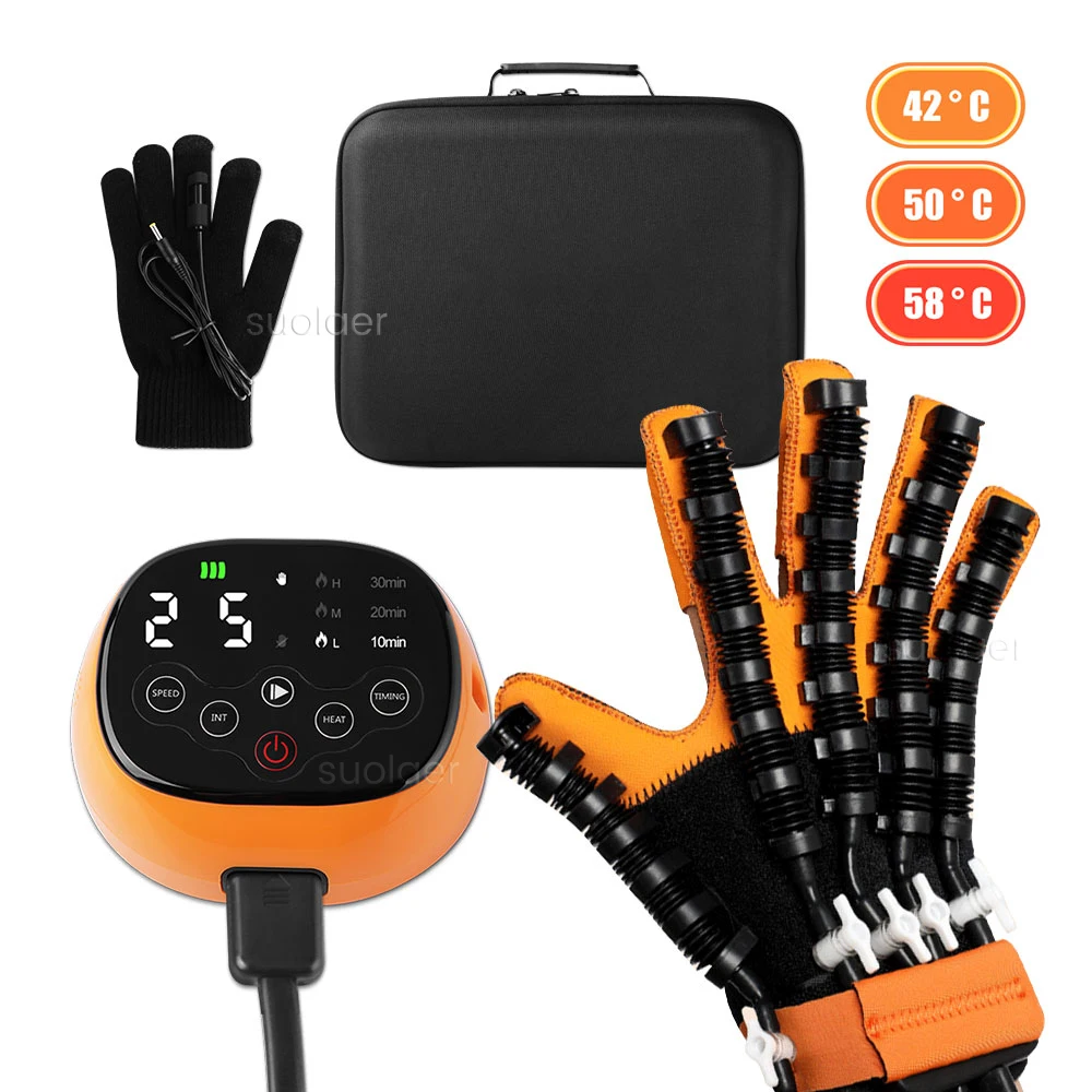 

Heatable Stroke Hemiplegia Hand Training Rehabilitation Robot Gloves Finger Strengthener Recovery Physical Therapy Exercise Equi