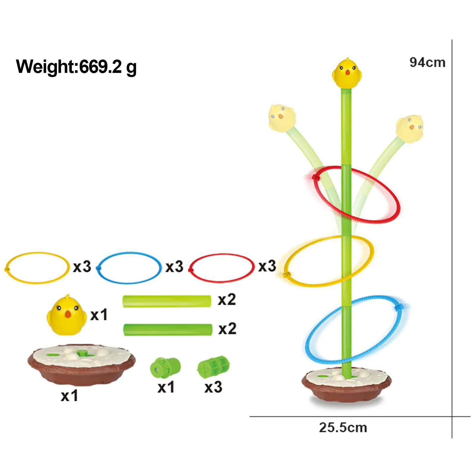 

Rings Toss Game Learning Educational Toys Color Cognition Hoop Rings Toss Game for Indoor Outdoor Backyard