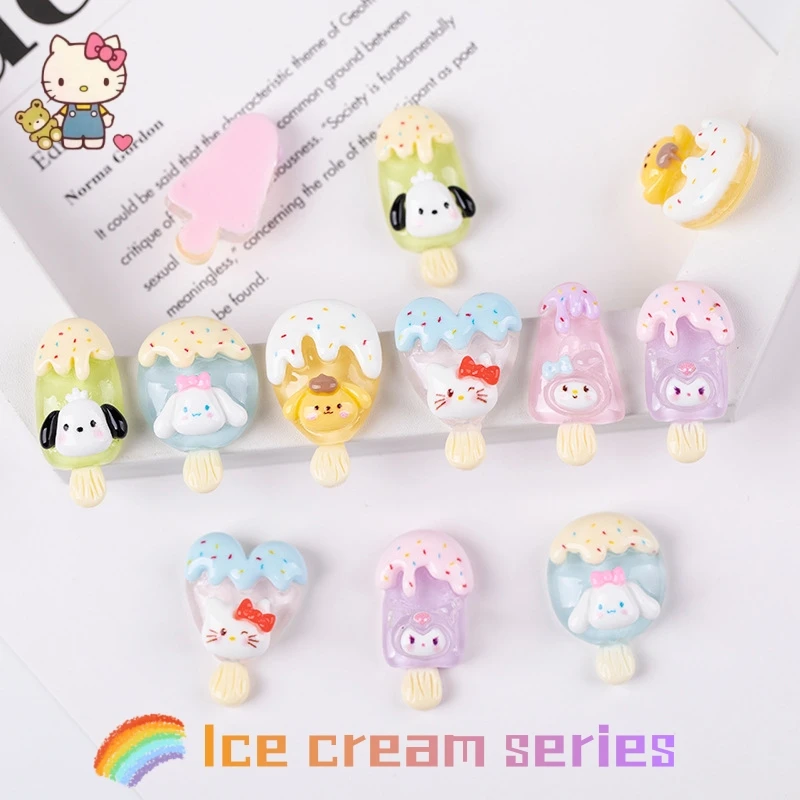 

10 шт. милые нашивки для волос Hellokitty Kuromi понравико украшения Мультяшные ПВХ Diy аксессуары для телефона аксессуары Аниме Игрушки для девочек