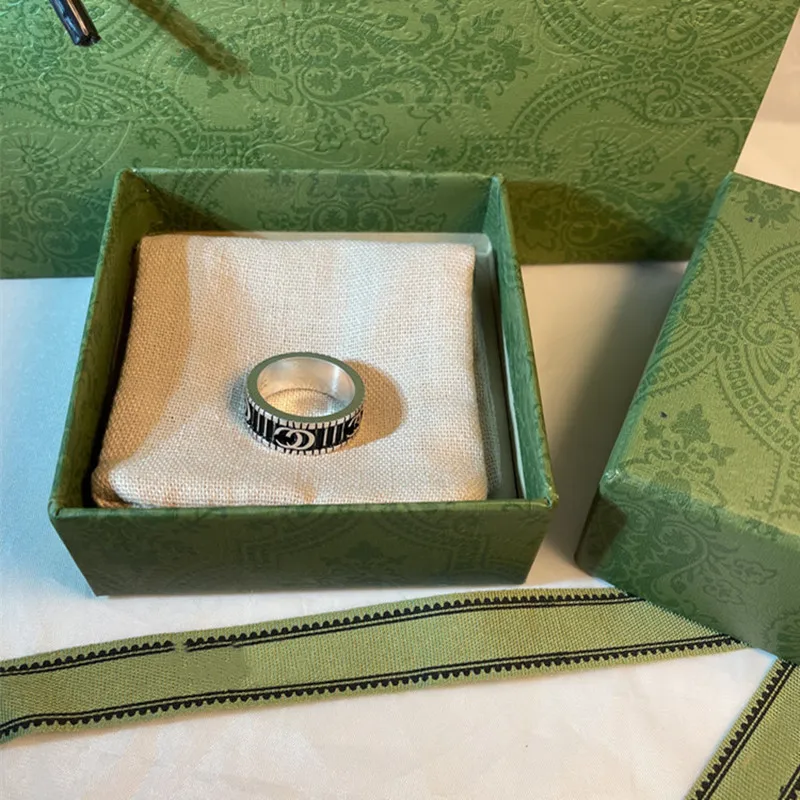 

S925 Sterling Silver Trend Classic Charm Luxury Couple Sterling Silver Ring Jewelry With Box Holiday Gift 100%