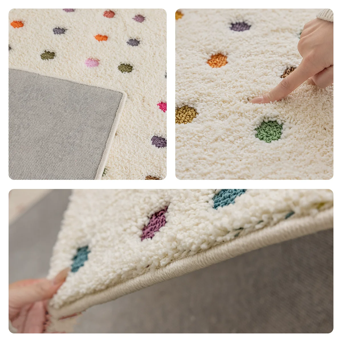 Прямоугольный ковер в цветной горошек для детей спальни украшения дома мягкие