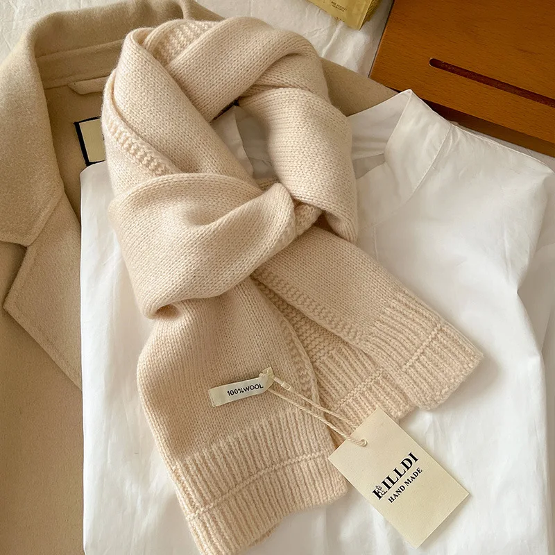 Шарф из 100% шерсти женский утолщенный кашемировый зимний шарф со шрамами модные
