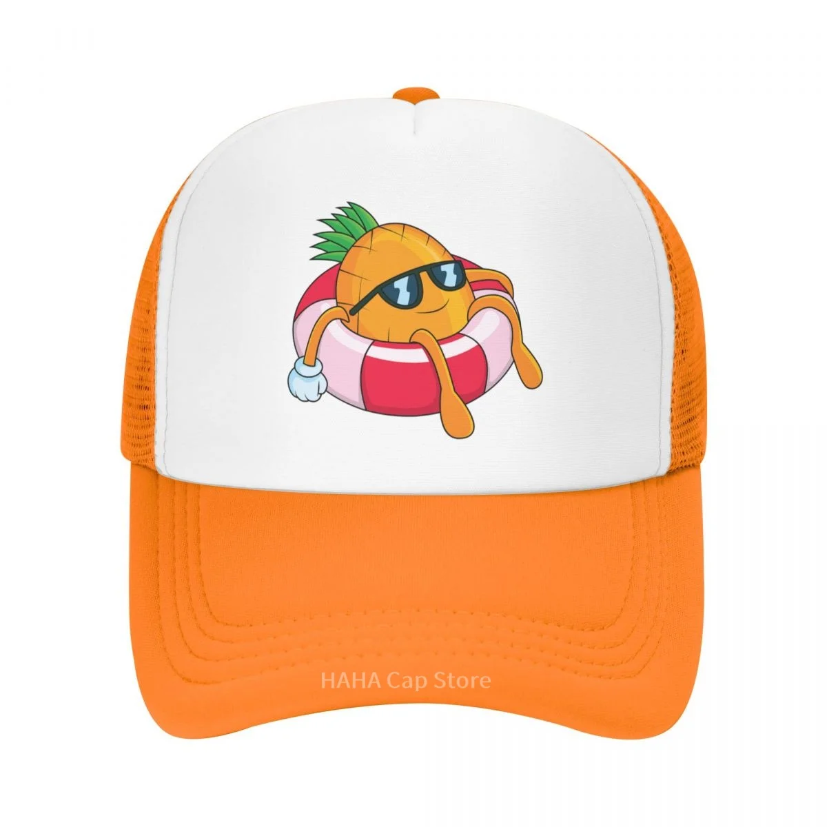 

Мультяшная тропическая шляпа с ананасами и фруктами, бейсболка, сетчатая кепка, шляпа из полиэстера на заказ, практичный подарок на день рождения