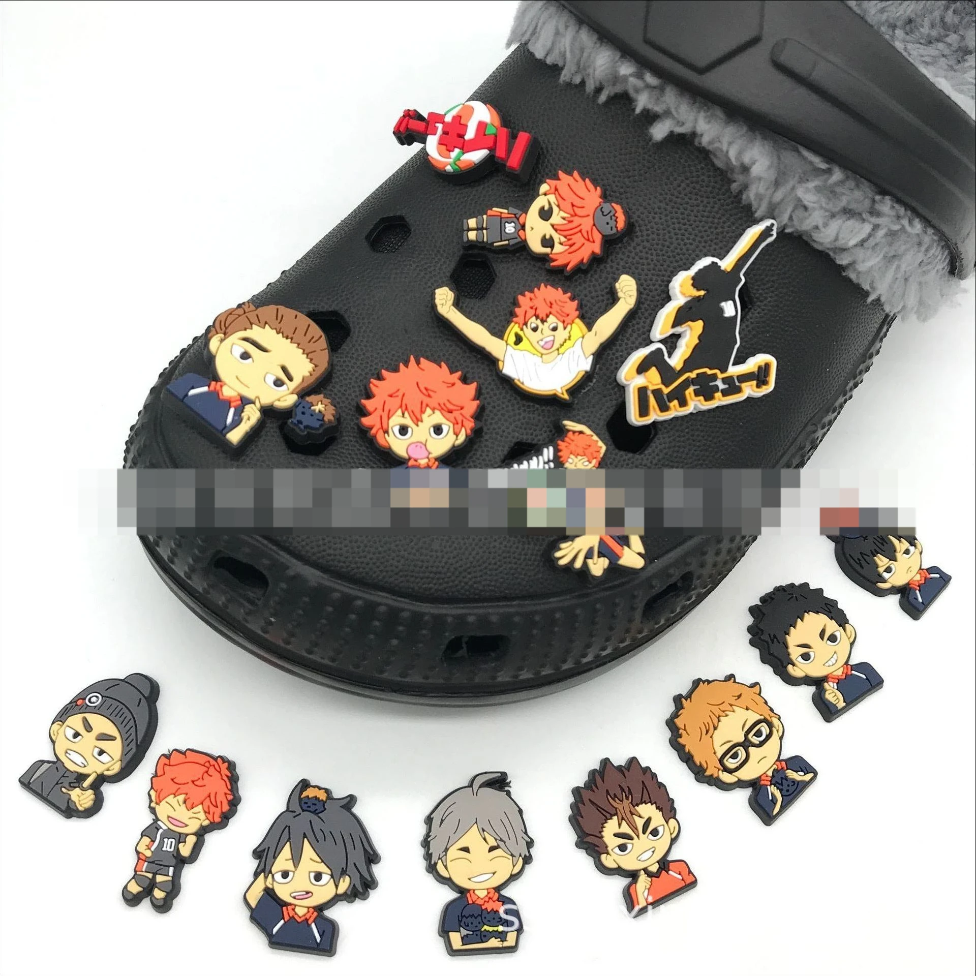 

Аниме мультфильм Haikyuu обуви талисманы шнурок Backapck Fit Браслеты украшение обуви пряжка Croc Jibz Haikyuu аксессуары для косплея
