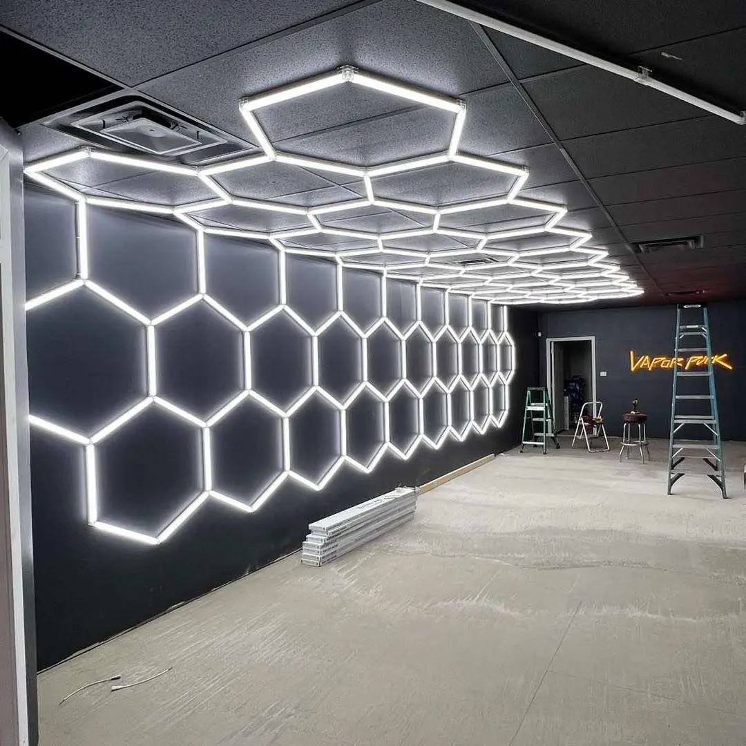 Шестигранные светильники для гаража сотовая лампа потолочный детейлинг