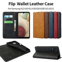 for samsung a12 a10 a11 a30a20 a20e a21 a21s case galaxy protective case flip calf grain wallet leather case