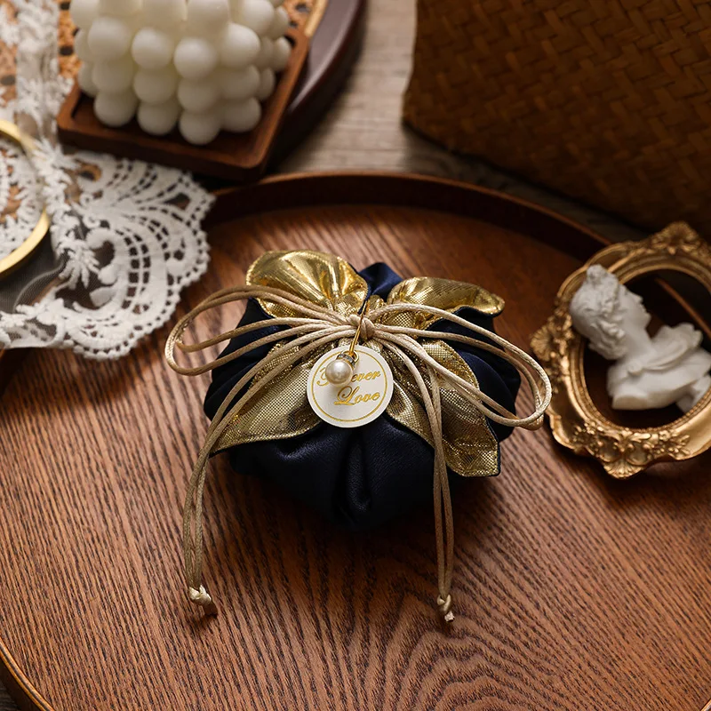 Шелковая свадебная сумка для конфет на шнурке, коробка конфет, свадебная подарочная сумка, свадебная подарочная коробка, тканевая сумка для конфет для свадьбы, дня рождения