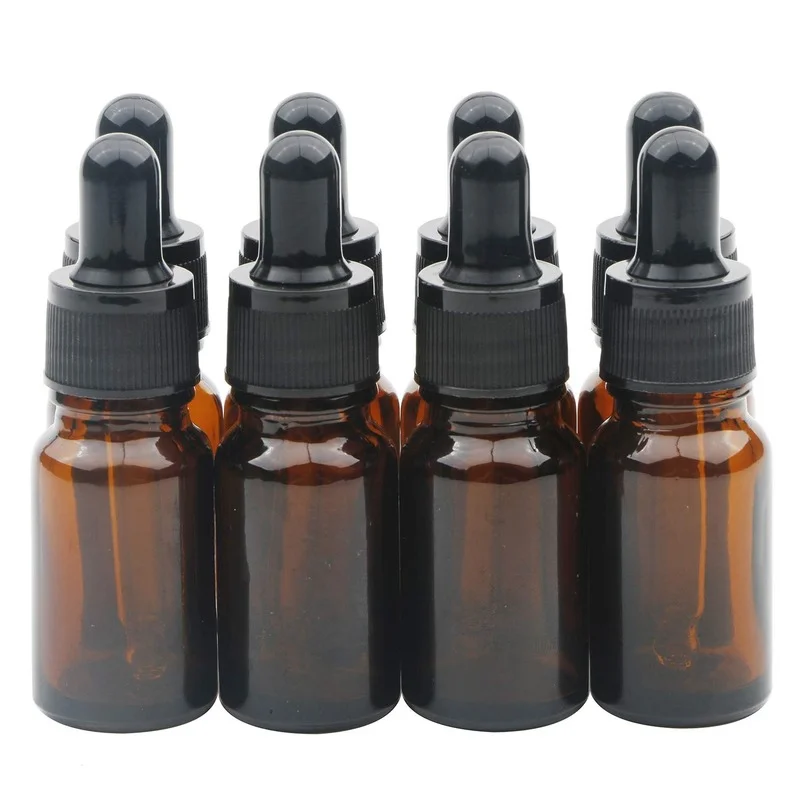 

8pcs/10ml Empty Glass Bottles with Glass Eye Dropper Dispenser Essential Oils, Colognes & Perfumes, Chemistry Lab Chemicals