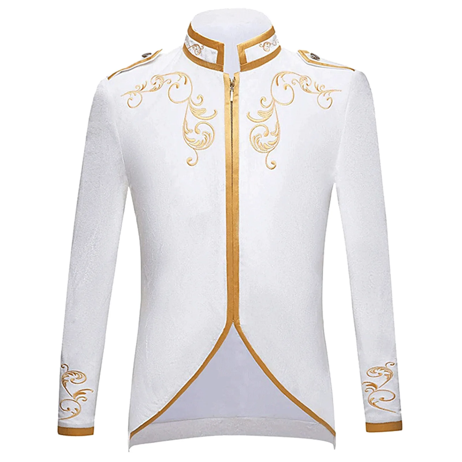 

Men Winter Warm Vintage Long Sleeve Embroidery Tailcoat Jacket Suit Outwear Coat Mens Suits Slim Fit 3 Piece