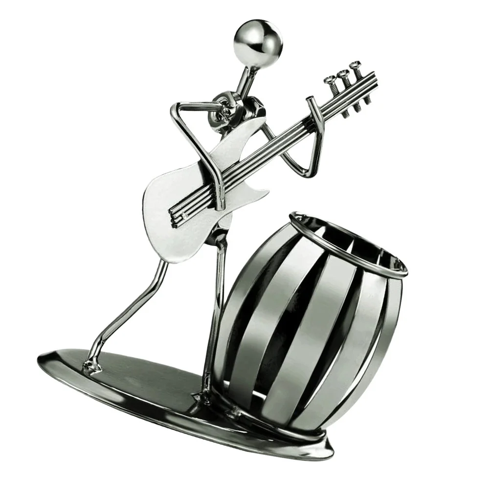 

1pc Iron Creative Guitar Figure Desk Organizer Desk Container