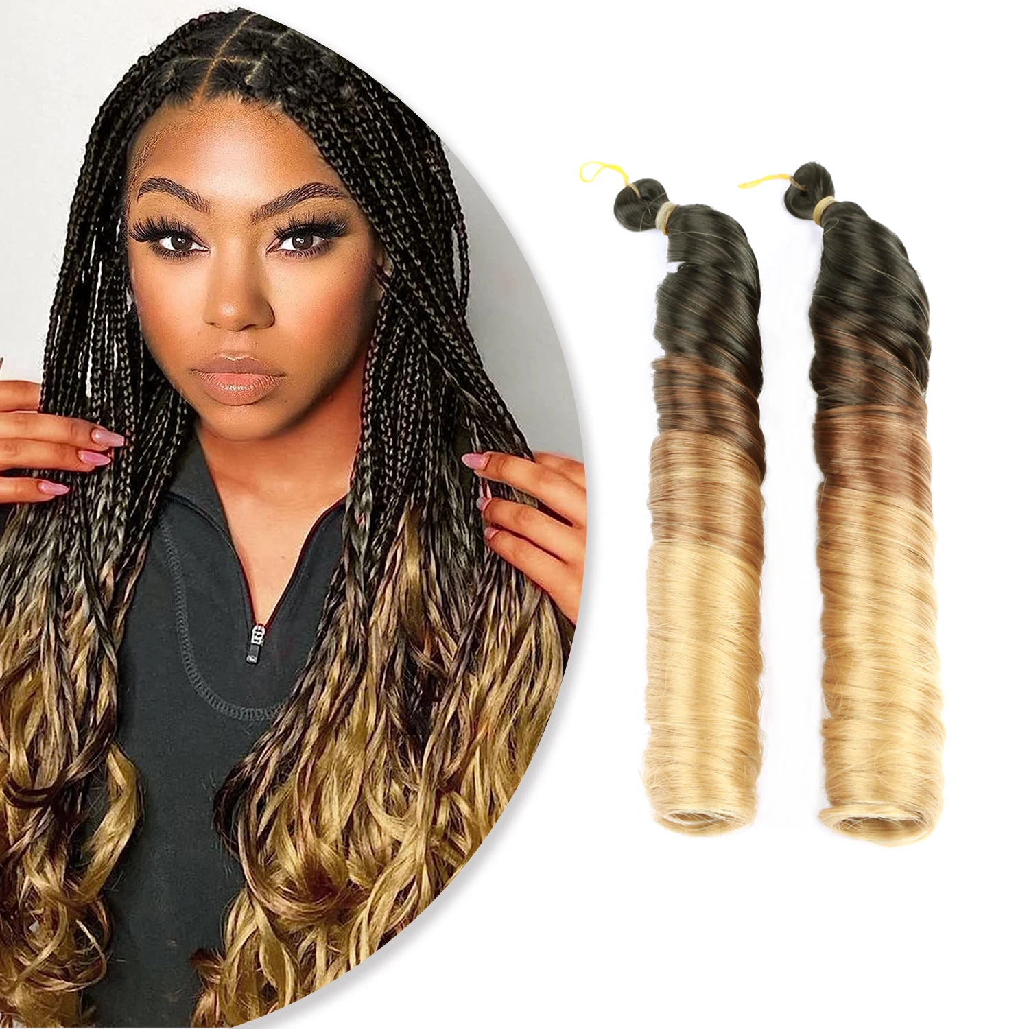 

Amir Synthetic Braiding Spiral Curls 24inches Hair Crochet Silky French Loose Deep Wavy Hair Extensions For Black Women