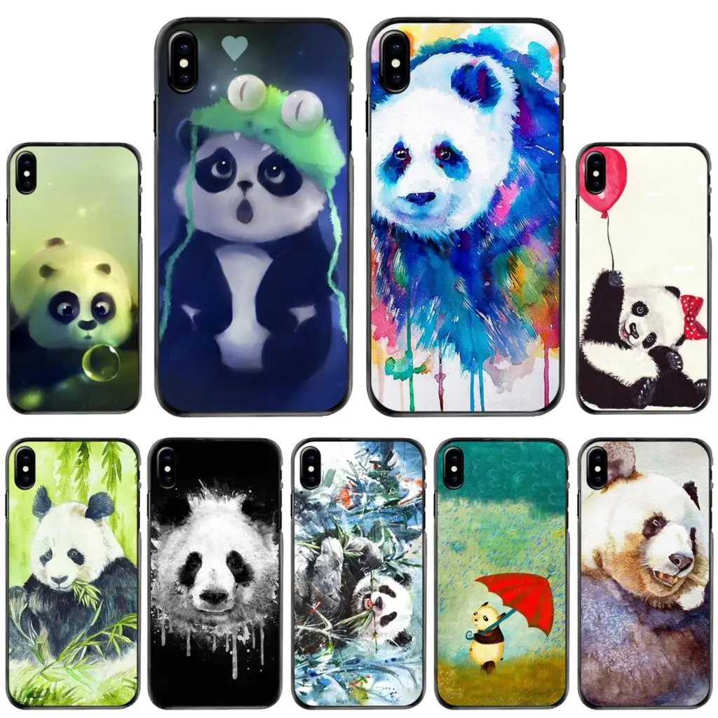 

Hard Phone Cover Case Colorful Watercolor Panda For Apple iPhone 11 12 13 14 Pro MAX Mini 5 5S SE 6 6S 7 8 Plus 10 X XR XS