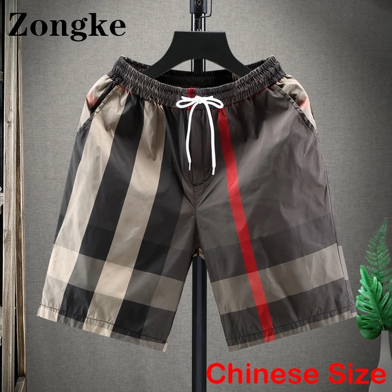 

Zongke Plaid Casual Shorts Men Clothing Sport Shorts Korean Streetwear Chinese Size 5XL 2022 Spring New Arrivals