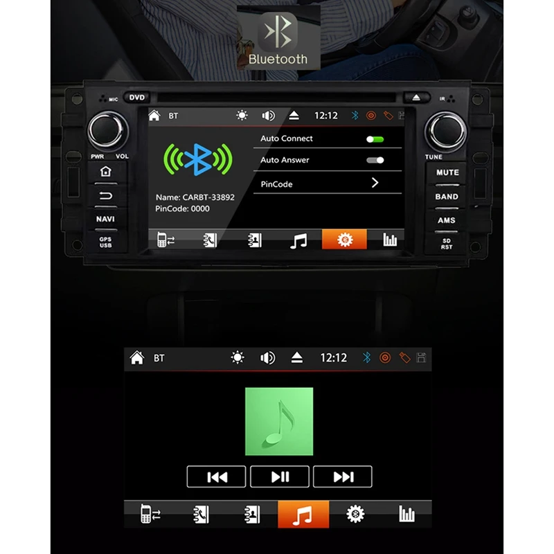 

6.2 Inch Car Stereo Radio Bluetooth Player CD/DVD/FM Radio Head Unit For Jeep Wrangler Chevrolet Epica Dodge Ram 1500